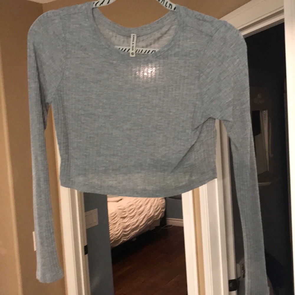 long grey cropped shirt (LF Brand)